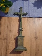 Krzyż Jezus Pasyjka krucyfiks miedziany 1889 rok 