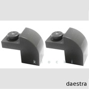 LEGO 6091 SKOS ZAOKRĄGLONY 2 x 1 x 1 1/3 ciemny szary / DBGray - 2 szt