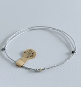 Bransoletka ZŁOTA diamentowana kulka 585 sznurkowa na szczęście na prezent