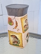 Słoik handmade Decoupage 900ml na suszone grzyby