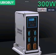 Ubigbuy 300W GaN USB C Ładowarka PD 3.1 100W PPS 60W Wyświetlacz LCD