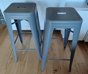 HOKER/ STOŁEK BAROWY/ TABORET GoodHome Branza szary - 2 sztuki