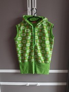 Zielona kamizelka bezrękawnik z kapturem na zamek rozmiar S vintage