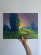 Obraz olejny ręcznie malowany zachód słońca