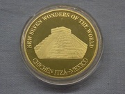 MONETA KOLEKCJONERSKA Z SERII "7 CUDÓW ŚWIATA"-CHICHEN ITZA-MEKSYK- 40 mm.