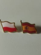 Przypinka flaga Polski i Hiszpanii 