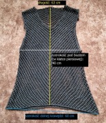 Czarny szydelkowy top narzutka siatka sieć rozmiar M