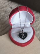 Łańcuszek serce litera B naszyjnik serce literka B zawieszka stal cudo