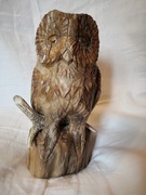 Rzeźba sowy z porożem 