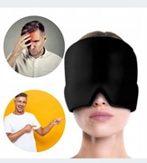 Opaska Żelowa Łagodząca Ból Głowy Na Migrenę Maska Chłodząca  Czarna