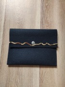 Czarna filcowa torebka saszetka kopertówka nowa 