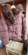Piękna kurtka puchowa z naturalnym futrem lisa. OFTBUY