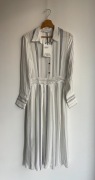 Zara studio białą sukienka maxi w paski koszulowa shirt dress aw S 36