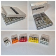 Zestaw 49 sztuk złączek instalacyjnych Wago 2273 w małym pudełku