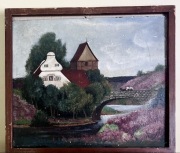 Klimatyczny olej na desce - Frederick Berker - 1923r