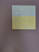 Obraz 20x20 Plaża i Mewa – Dekoracja Pokój Dziecka