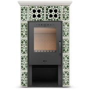 Piec kominek kaflowy wolnostojący koza GRANDE 10 kW kolor zielony