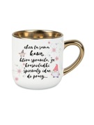 Kubek elegant złote ucho złoty rant, napis