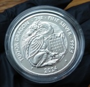 Tudor Dragon 2 oz Ag Tudor Beasts