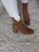 (39) Lefties/ Beżowe, skarpetowe botki biznesowe z Londynu, NOWE 