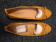 Czółenka Baleriny Lasocki nowe żółte 38