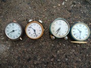 4 zabytkowe budziki Poltik Vityaz Sevani ZSRR PRL
