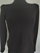 Czarna bluzka sweterek dzianina w łódkę