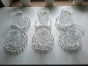 Zestaw 6 szklanek z podstawkami Jablonex Czechosłowacja PRL