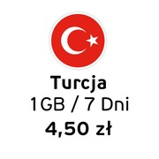 eSIM do Turcji | Internet w Turcji | 1GB | 4,50 zł | Dostawa natychmiast