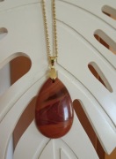 Naszyjnik Jaspis polichomowy / pustynny Rękodzieło kamiń naturalny