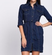 Jeansowa sukienka z paskiem 