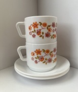 filiżanki ARCOPAL FRANCE dla zakochanych w kwiatki