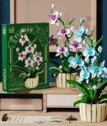 Klocki konstrukcyjne „Flower” – storczyk w doniczce 3D (1192 el., 12+