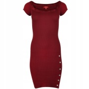 Sukienka czerwona GUESS Mylan Slim Fit XS 34 bordowa 
