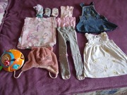 paczka zestaw ciuszki ubranka dziewczynka 74/80