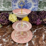 Angielska etażerka 3-poziomowa z miseczką - Zamki - EIT