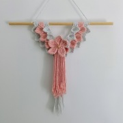 Makrama dekoracja ścienna kwiat rękodzieło boho 60 cm