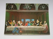 Widokówka 3D stara - Jezus i apostołowie podczas Ostatniej wieczerzy