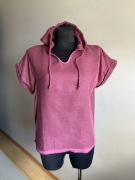 Multiblu bluzka z kapturem damska Iniana 100 % len piękna letnia M L