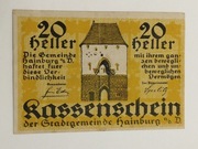 Banknot Austria Notgeld 20 heller 1920r. gmina Hainburg a.d. Donau