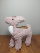 Różowy jeleń pluszowy ze złotymi dodatkami 