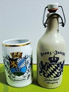 Ceramiczna butelka do piwa + 2 kufle