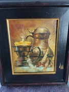 Obraz olejny martwa natura -  Marek Chmielewski 3 płomyki