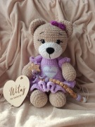 Miś ręcznie robiony szydełkowy hand made prezent baby shower Dzień Dziecka 