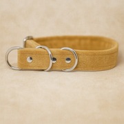 Ręcznie robiona welurowa obroża dla psa - półzaciskowa, na klamrę