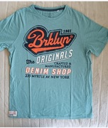 T-shirt niebieski '1961' bawełna C&A r. 158/164