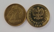 2 gr z 2014 r. Moneta z woreczka menniczego (2014 UNC)
