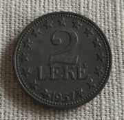 Moneta Albania 2 Leke 1957 r.