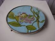 Patera obrotowa rybka metal szkło z czasów PRL