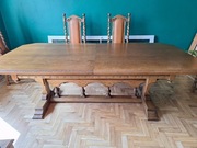 Stół dębowy wraz z krzesłami, vintage, stan bardzo dobry